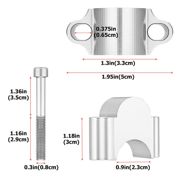 ATV Dirt Bike Yamaha 7/8'' Motorcycle Handlebar Risers Bar Mount Clamp 30mm - Mofun - ZT016 - B