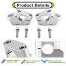 Billet 6061 T - 6 Aluminum Silver Handlebar Riser Universal Fit for 1 1/8" Handlebars - Mofun - 90102020
