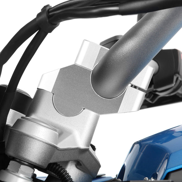 Billet 6061 T - 6 Aluminum Silver Handlebar Riser Universal Fit for 1 1/8" Handlebars - Mofun - 90102020