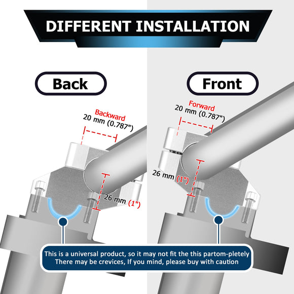Billet 6061 T - 6 Aluminum Silver Handlebar Riser Universal Fit for 1 1/8" Handlebars - Mofun - 90102020
