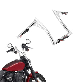 Chrome 12" Pre - Wired APE Hanger Bar - Sharp Handlebar for Harley Softail Dyna Sportster - Mofun - 90101641