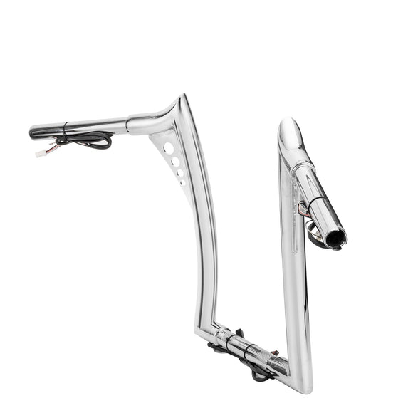 Chrome 12" Pre - Wired APE Hanger Bar - Sharp Handlebar for Harley Softail Dyna Sportster - Mofun - 90101641