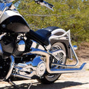 Chrome SaddleBag Rear Engine Guard Crash Bar Fits 2005 - 2017 Harley Davidson Softail Deluxe FLSTN - Mofun - 90202012