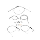 Extended Front Upper ABS Brake Line, Throttle and Idle Cable, Clutch Cable Kit for 2012 - 2023 Harley Spostster XL883 XL1200 with ABS (for 16" - 18" Handlebar) - Mofun - 90109055
