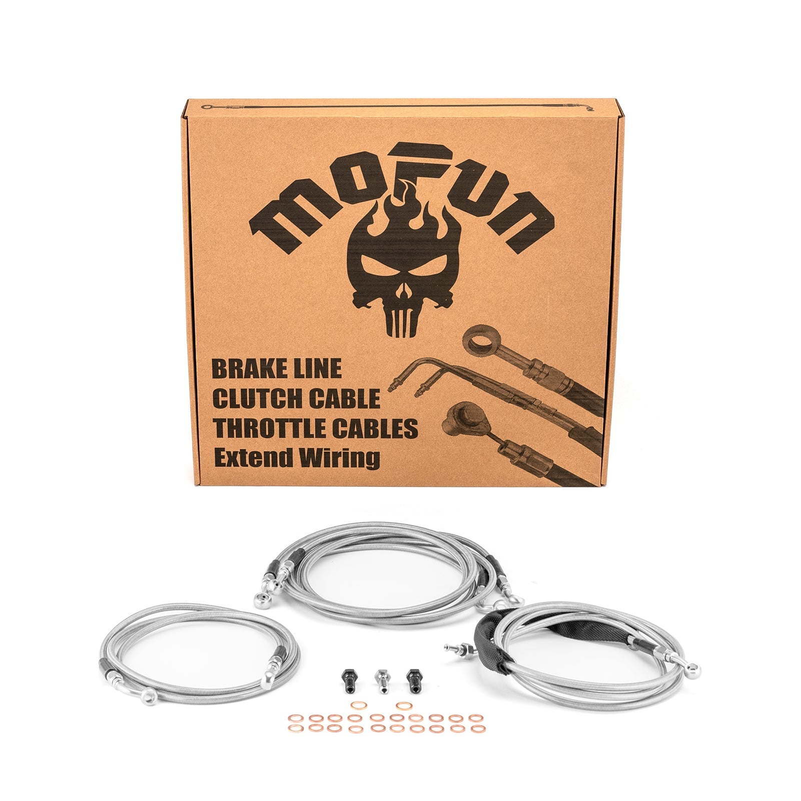 Extended Length ABS Hydraulic Front Brake Line and Hydraulic Clutch Line Kit for 2014 - 2016 Harley Touring Twin Cam w/ABS on 16