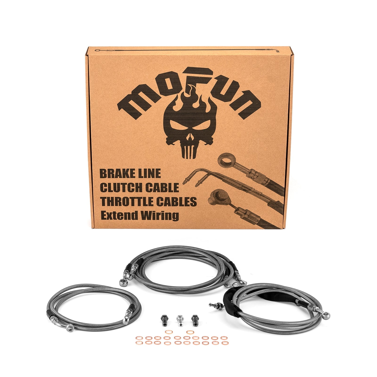 Extended Length ABS Hydraulic Front Brake Line & Hydraulic Clutch Line Kit for 2014 - 2016 Harley Touring Twin Cam Models w/ABS on 16