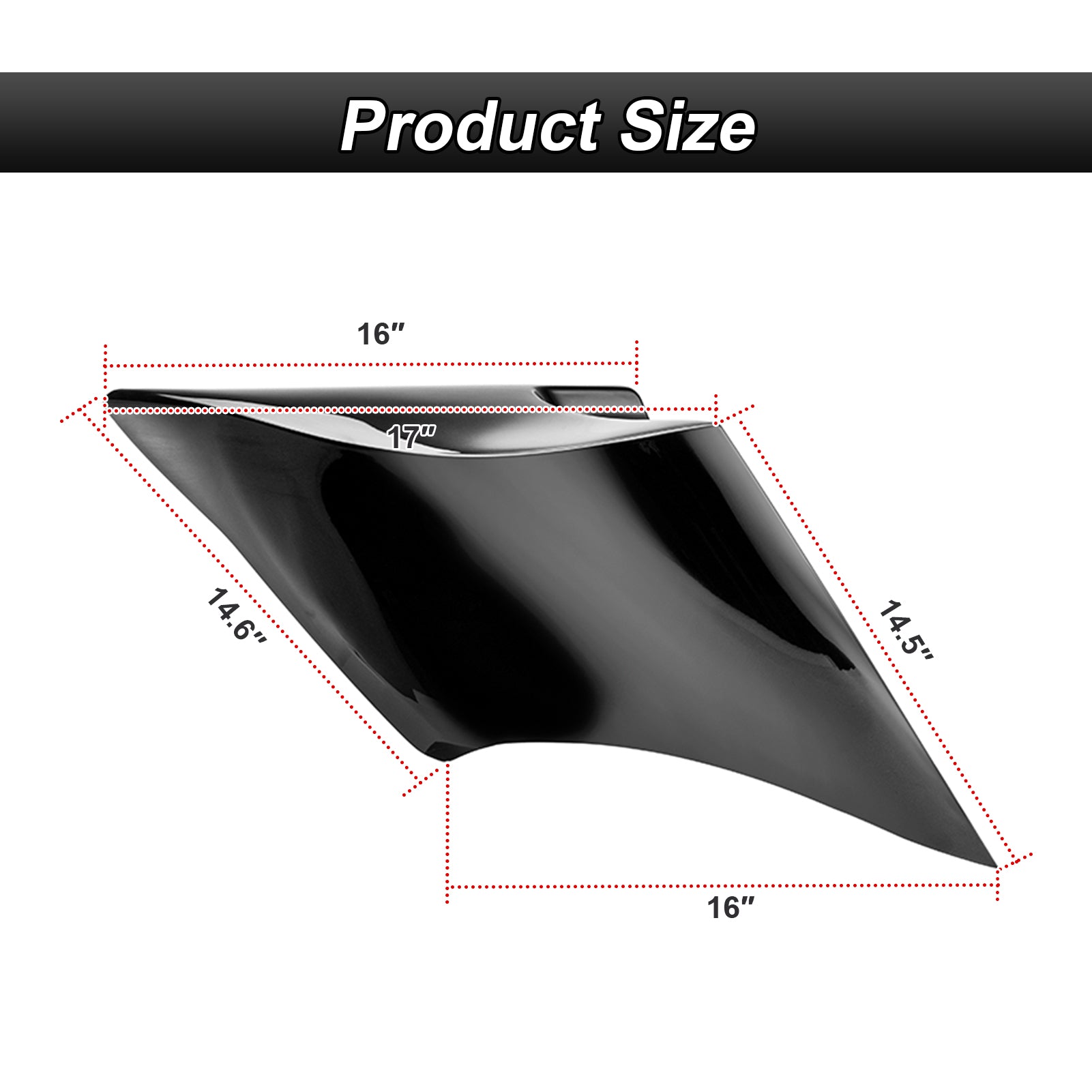 2009-2023 Harley Davidson Electra Glide Road King Black ABS Plastic Stretched Extended Side Panel Cover