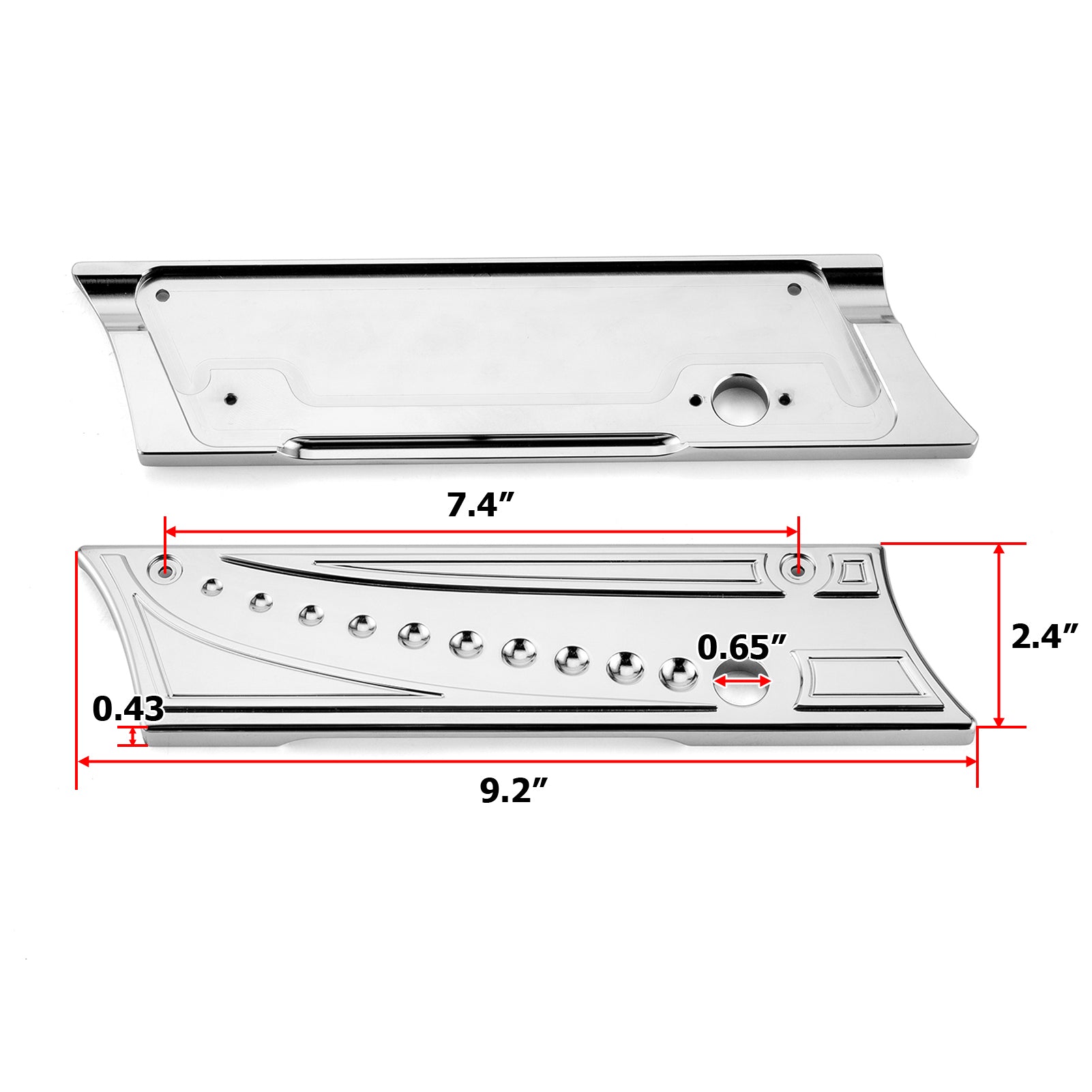 1993-2013 Harley Road King Road Glide Aluminum Chrome Juxtaposition Type Dotted Pattern Saddlebag Latch Cover