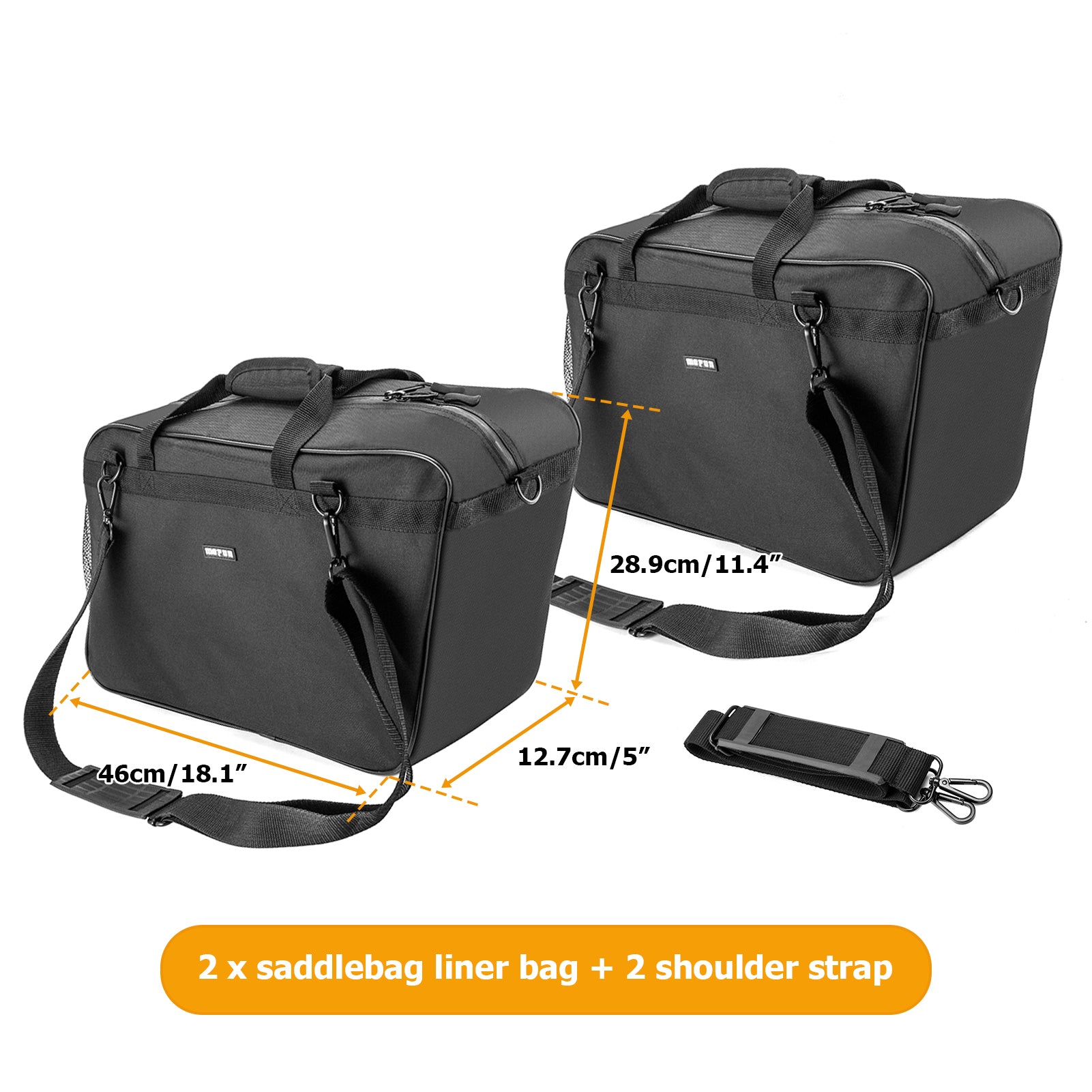 Pair Black Oxford Saddlebag Organizer Liners Bag for 1993-2024 Harley Touring Hard Saddlebag