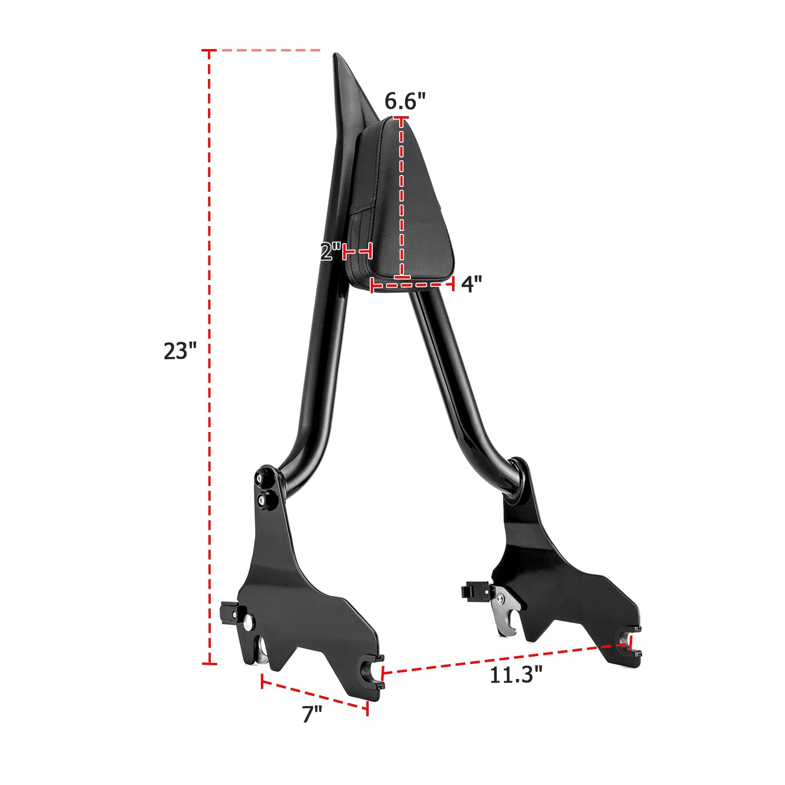 2018-2024 Harley Softail Sport Glide FLSB / Low Rider FXLR FXLRS Black 23" Passenger Sissy Bar