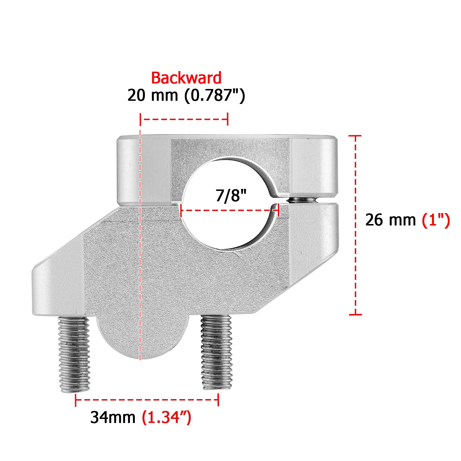 Handlebar Riser 1" Height Fit for Kawasaki Honda Suzuki Yamaha 7/8" Handlebars