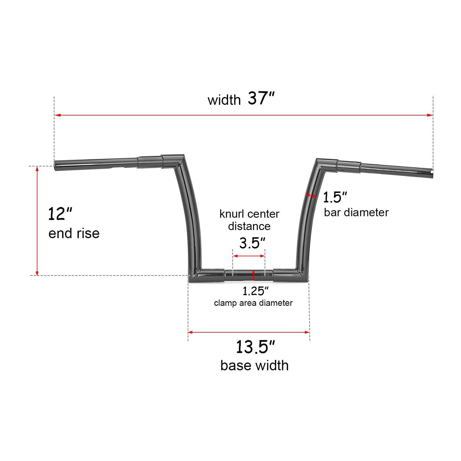 2015+ Harley Road Glide FLTR 12/14/16/18" Rise 1.25" Clamp Fat APE Hanger Handlebar-4