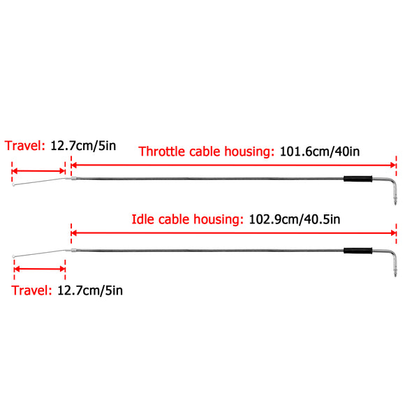 Black 40" Throttle and Idle Cable Kit Compatible with Harley 1996 - UP Harley Softail FXST/FLST and 1999 - 2017 Harley - Davidson Dyna FXD - Mofun - 90111007