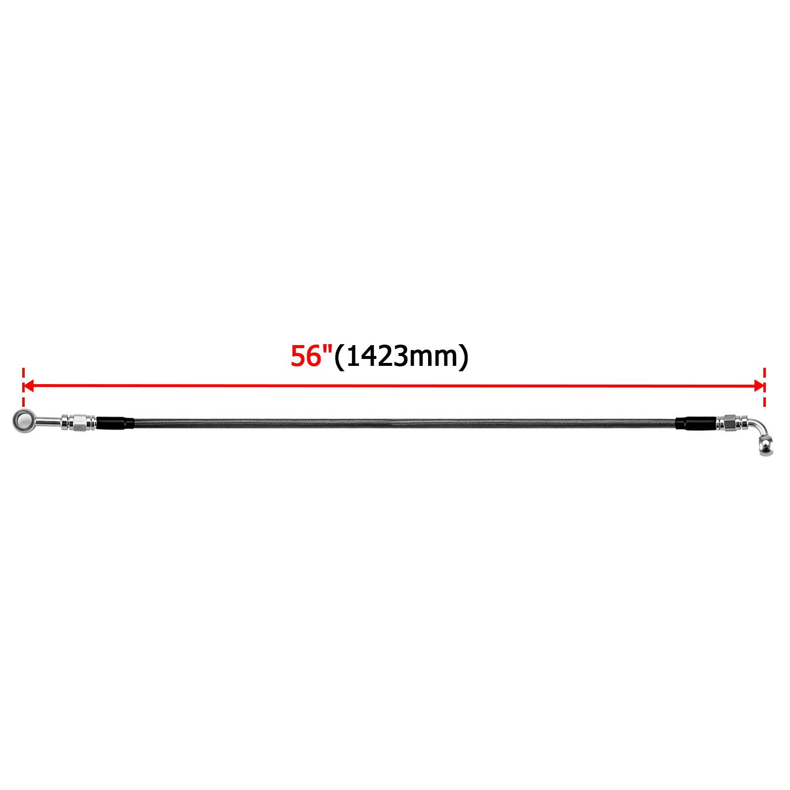 1996-2006 Harley Dyna Super Glide/Wide Glide/Low Ride 56" Extended Length Non-ABS Hydraulic Front Brake Line Kit for 16"-18" Handlebar