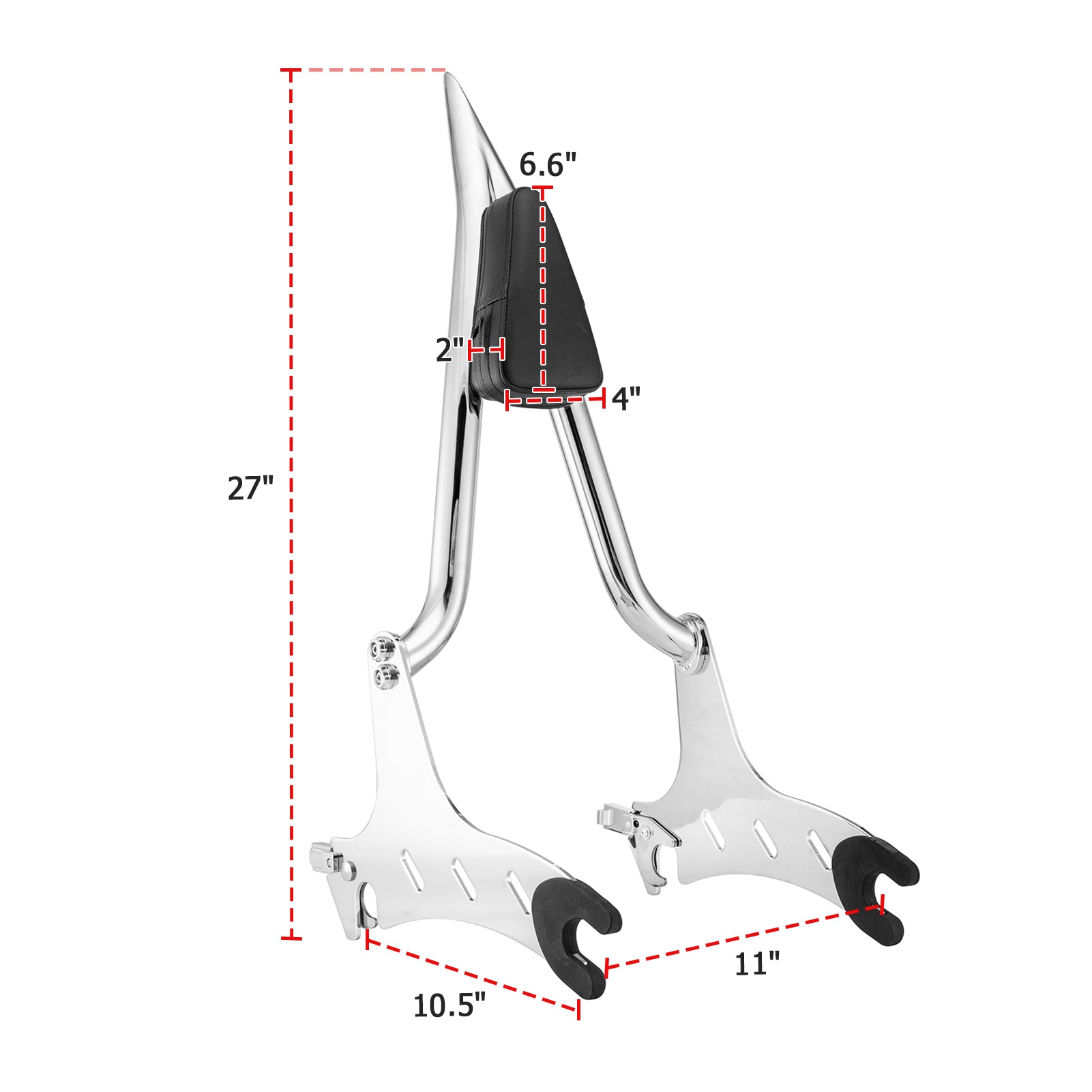 2014-2018 Indian Chief Vintage Classic 27" Solid Steel Passenger Backrest Sissy Bar