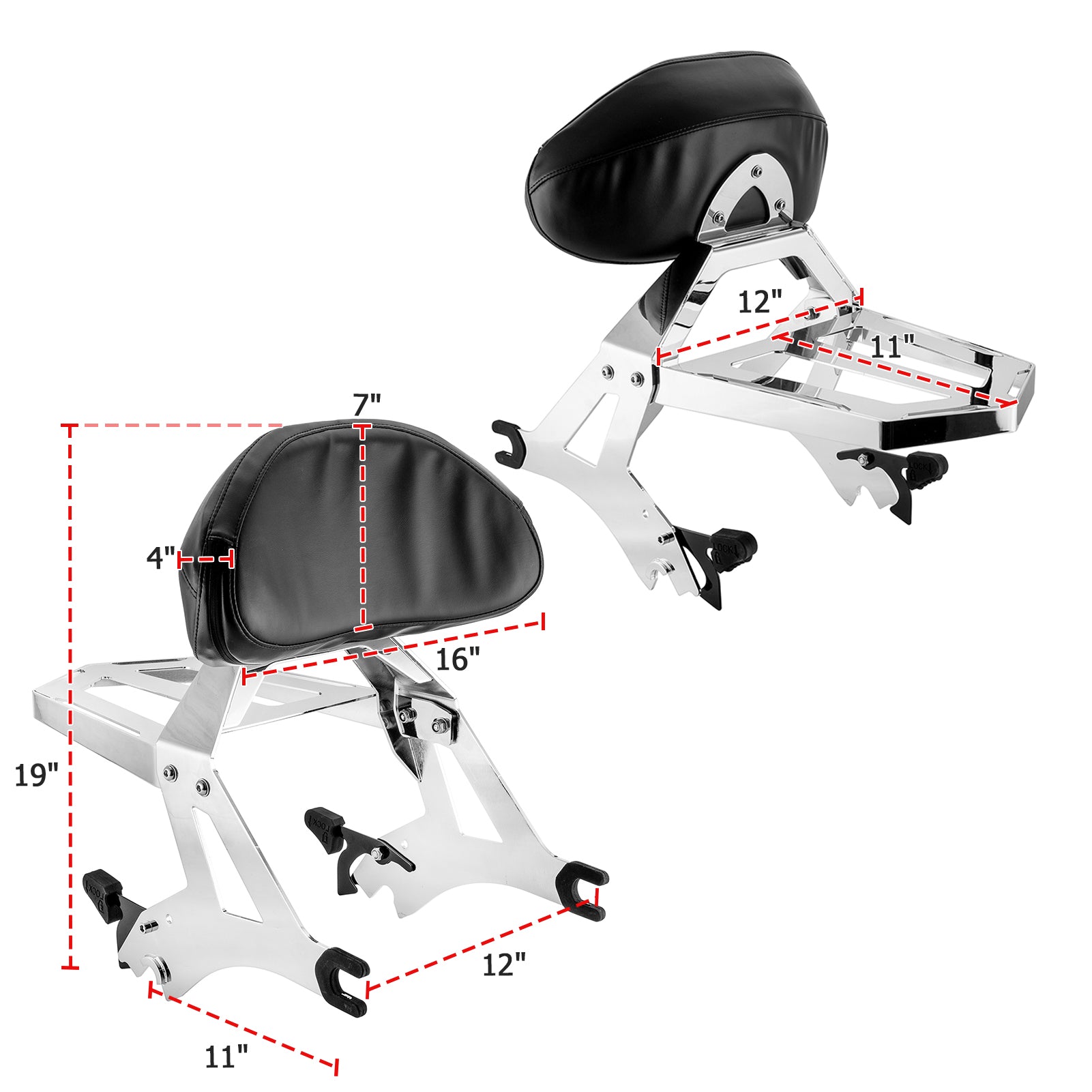 2010-2016 Cross Roads & Cross Country Passenger Sissy Bar Backrest Luggage Rack Kit