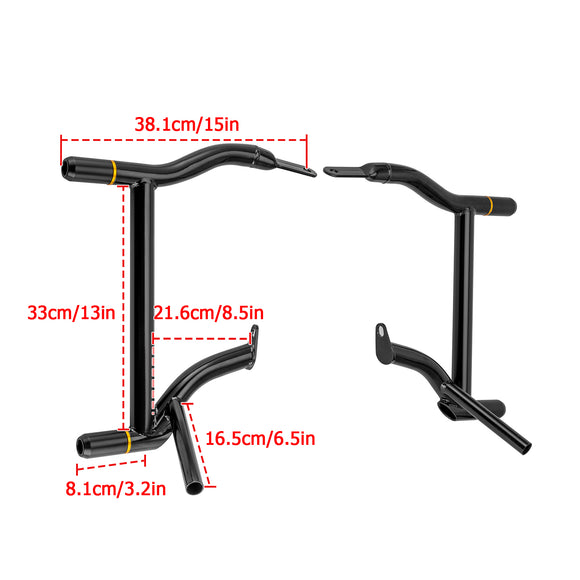 Gloss Black Rear SaddleBag Guards Crash Bar for 1997 - 2008 Harley Road King/Road Glide/Electra Glide - Mofun - 90202031