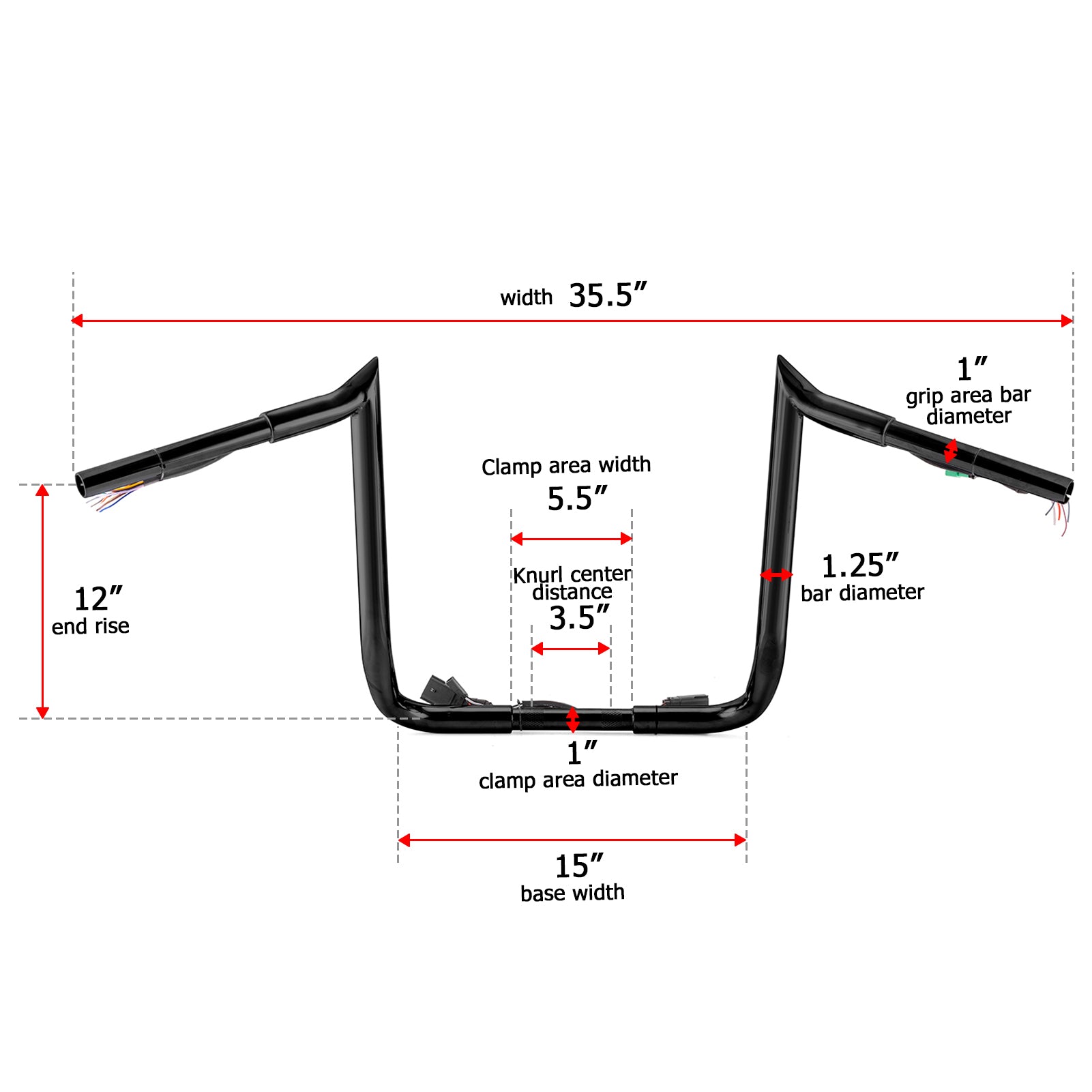 2008-2013 Harley Street Glide/Electra Glide/Ultra Limited Black 12" PRE-WIRED Bagger Monkey Bar-Sharp Handlebar