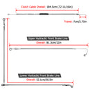 Extended Length ABS Upper and Lower Hydraulic Front Brake Line, Clutch Cable Kit for 2015 - 2017 Harley Softail w/ABS Models (for 14" - 16" Handlebar) - Mofun - 90109036