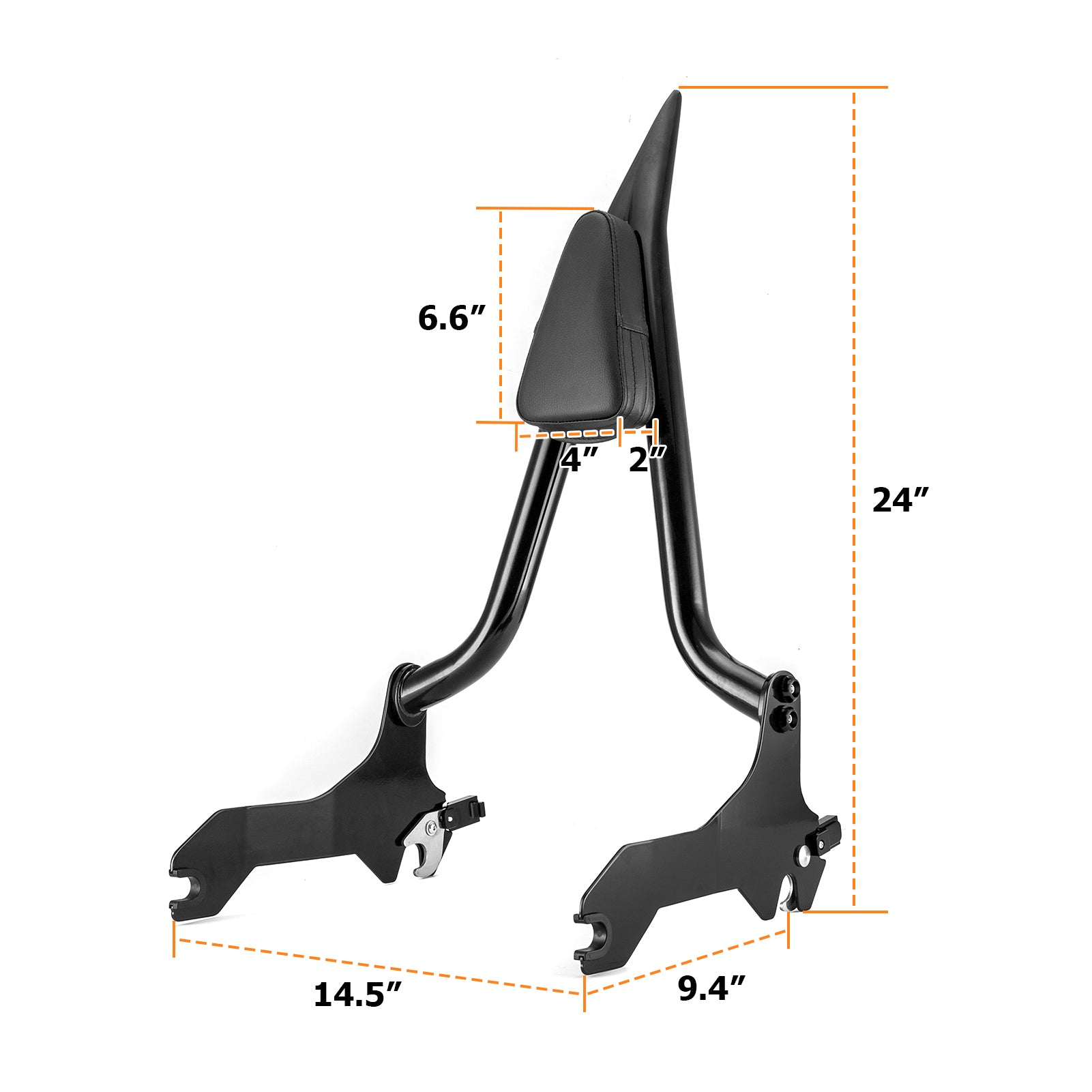 2018-2024 Harley Softail Fat Boy FLFB Breakout FXBR Gloss Black Quick Detachable Passenger Backrest Sissy Bar