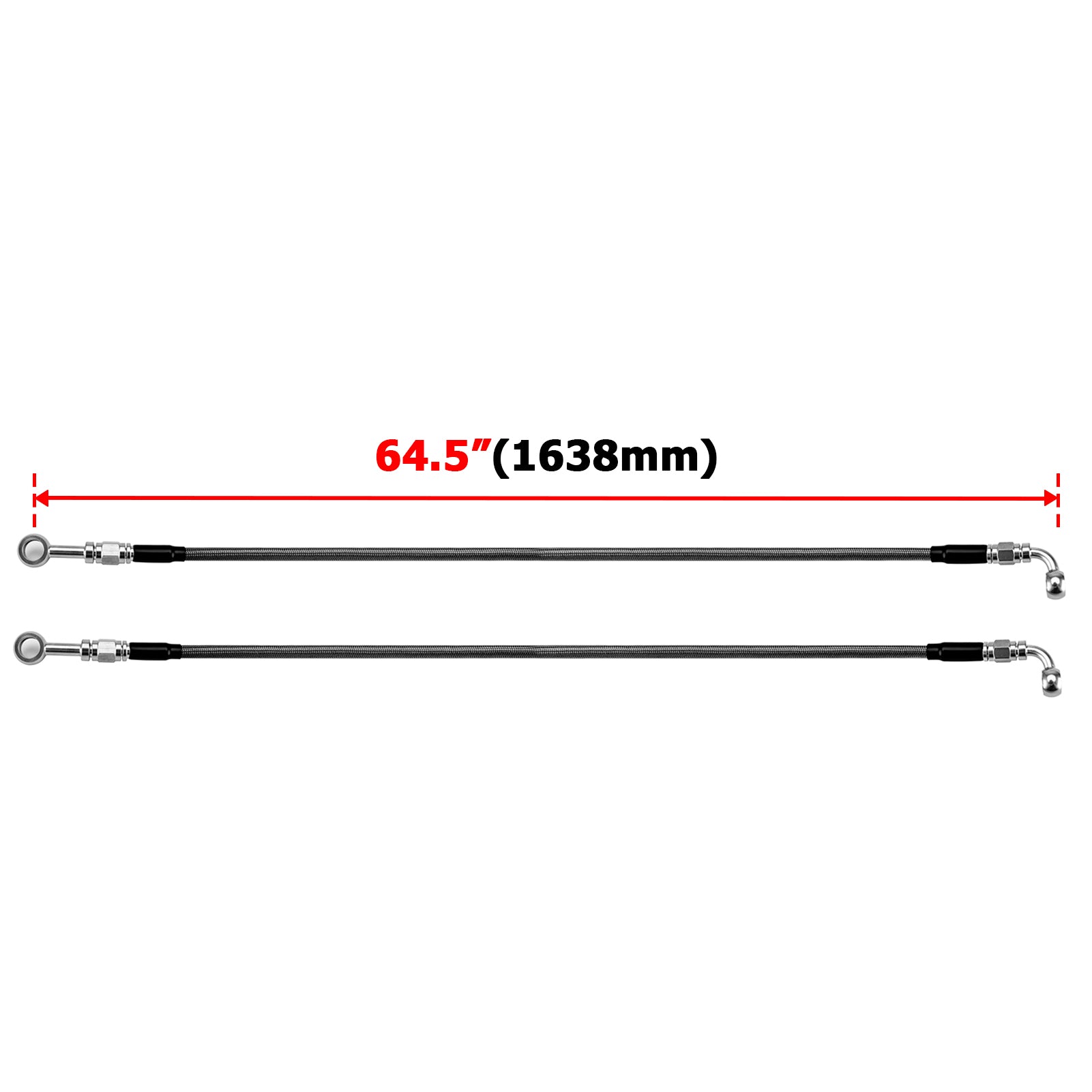 2014-2024 Harley Touring w/ ABS 64.5" Stock Length Stainless Steel Hydraulic Front ABS Lower Brake Line Kit