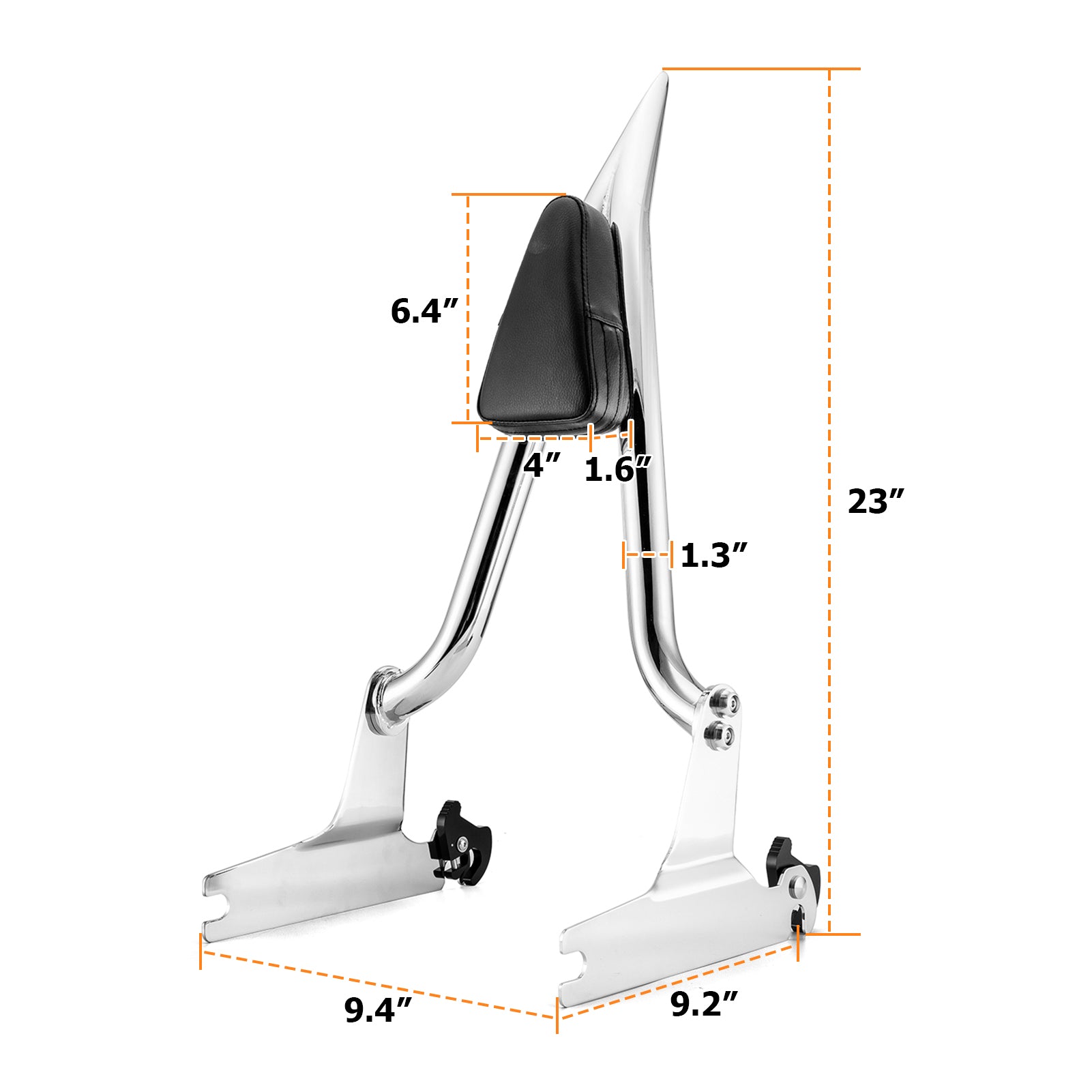 Harley Softail Fat Boy /Deluxe /Springer Classic 23" Chrome Quick Release Passenger Sissy Bar Backrest