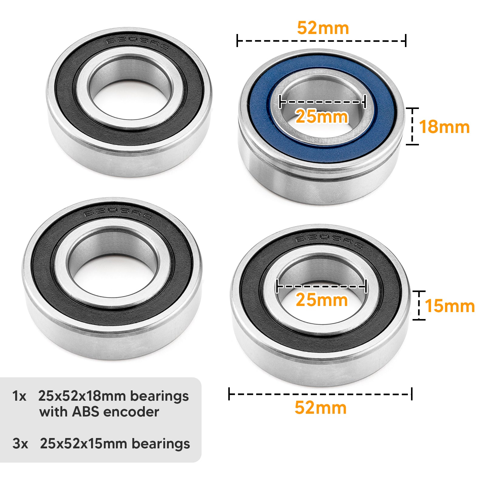 Rear Wheel Bearing Seal Kit for Harley Touring ROAD KING STREET GLIDE Rear Wheel with ABS