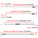 Extended Length Non - ABS Hydraulic Front Brake Line, Clutch Cable, Throttle and Idle Cable Kit for 1993 - 2005 Harley Dyna Wide Glide On 12" - 14" Handlebar - Mofun - 90109225