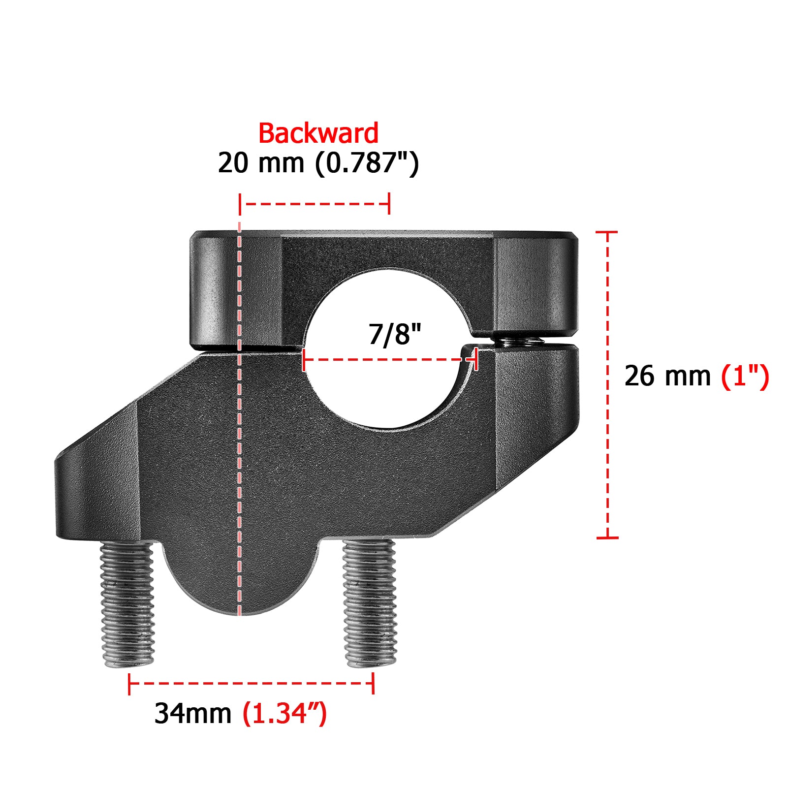 Billet 6061 T-6 Aluminum Gloss Black Handlebar Riser Universal Fit for 7/8" 22mm Handlebars