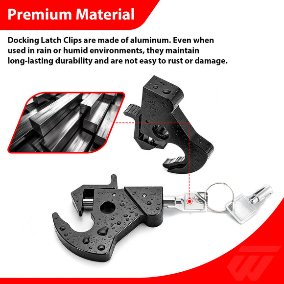 For 1984-2026 Harley Touring Softail Dyna Sportster Aluminum Locking Detachable Rotary Docking Latch Clips - Mofun - 90320012