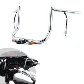 For 1996 - 2006 Harley Touring with Batwing Fairing Models 12" Pre - Wired Ape Hanger Handlebar - Mofun - 90101713