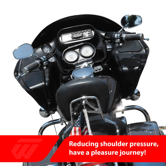 For 1996 - 2006 Harley Touring with Batwing Fairing Models Gloss Black 10" Pre - Wired Ape Hanger Handlebar - Mofun - 90101712