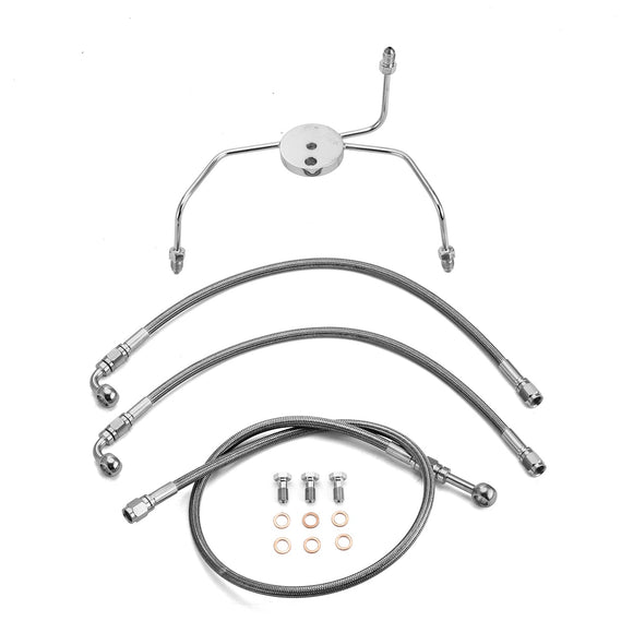 For 1996-2007 Harley Touring Road King/Road Glide/Electra Glide Extended Length without ABS Hydraulic Front Brake Line Kit (for 14"-16" Handlebar) - Mofun - 90110025