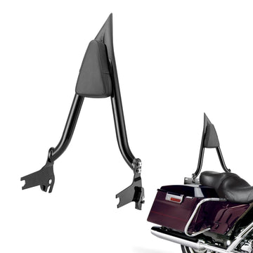 For 1997-2008 Harley Touring Road King/Electra Glide Gloss Black 23" Passenger Backrest Sissy Bar - Mofun - 90302139