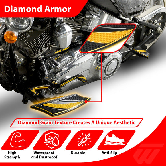 For 2000-2017 Harley Softail FL Models Motorcycle Brake Shifter Levers Diamond Armor Floorboards Kit - Mofun - 90409006