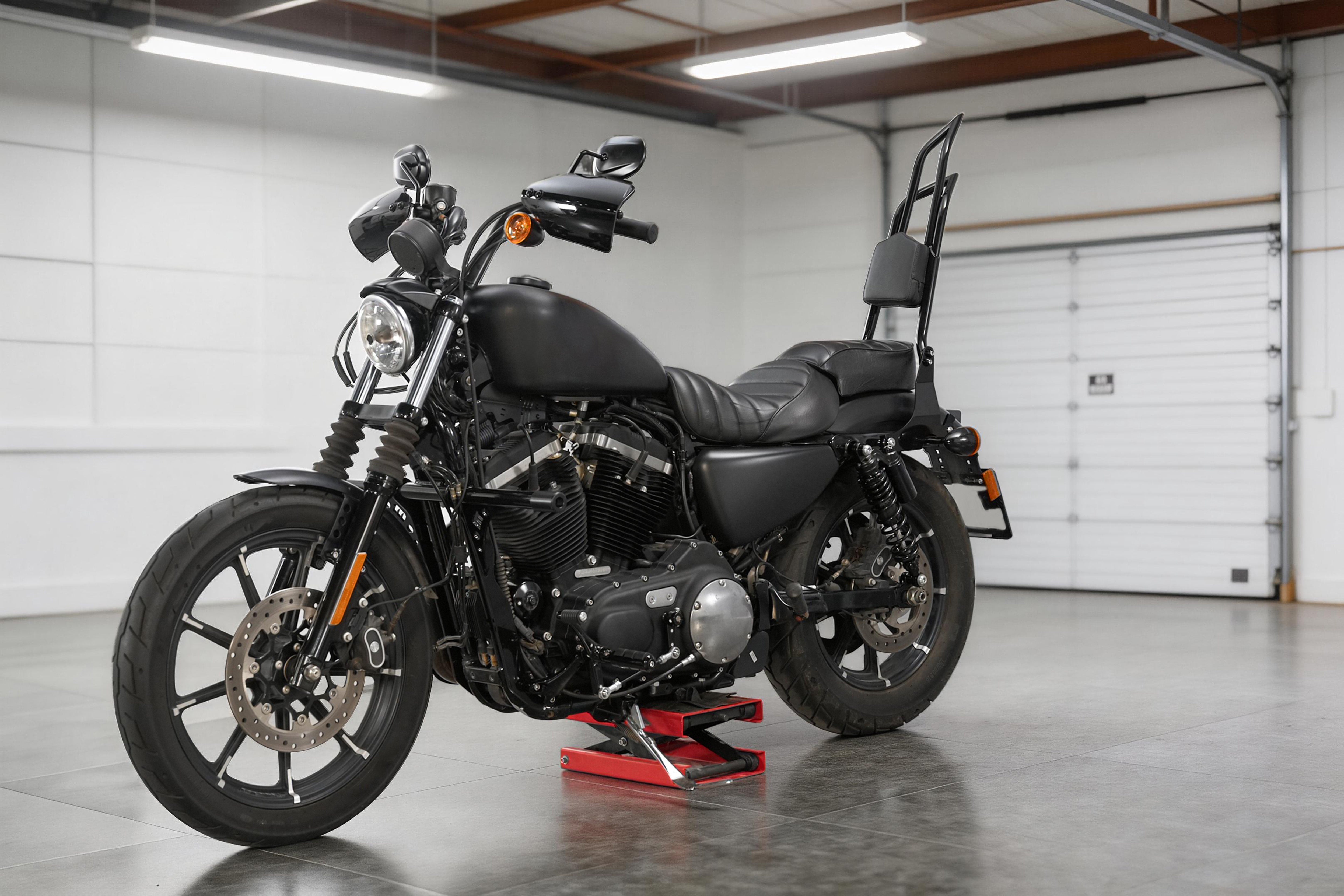 For 2004-2022 Harley Sportster 883 1200 Gloss Black Front Highway Engine Guard Crash Bar - Mofun - 90201129