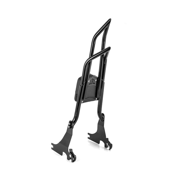 For 2004-2022 Harley Sportster XL 883 1200 Gloss Black Dual Sharp-Angle Passenger Backrest Sissy Bar - Mofun - 90302197