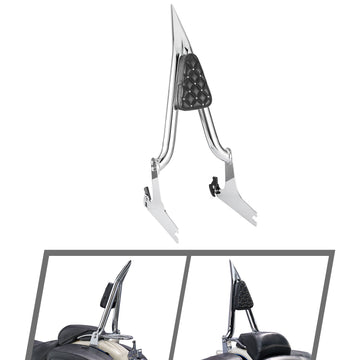 For 2005-2017 Harley Softail Deluxe & 2000-2005 Softail Night Train/ Softail Standard Sharp Angle Chrome 24" Passenger Backrest Sissy Bar - Mofun - 90302210
