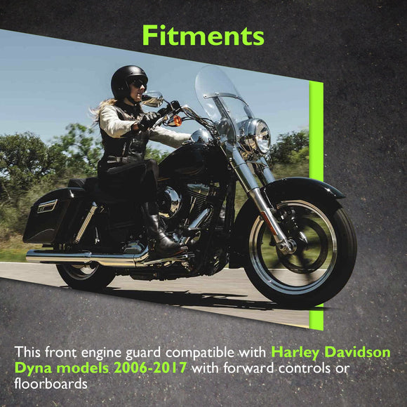 For 2006-2017 Harley Dyna Club Style Front Highway Engine Guard Crash Bar - Mofun - 90201128