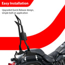 For 2006-2017 Harley Softail FLSTF/FLSTFB/FLSTSB/FXSTB/FXSTC/FXST/FXSTS Gloss Black Dual Sharp-Angle Passenger Backrest Sissy Bar - Mofun - 90302202