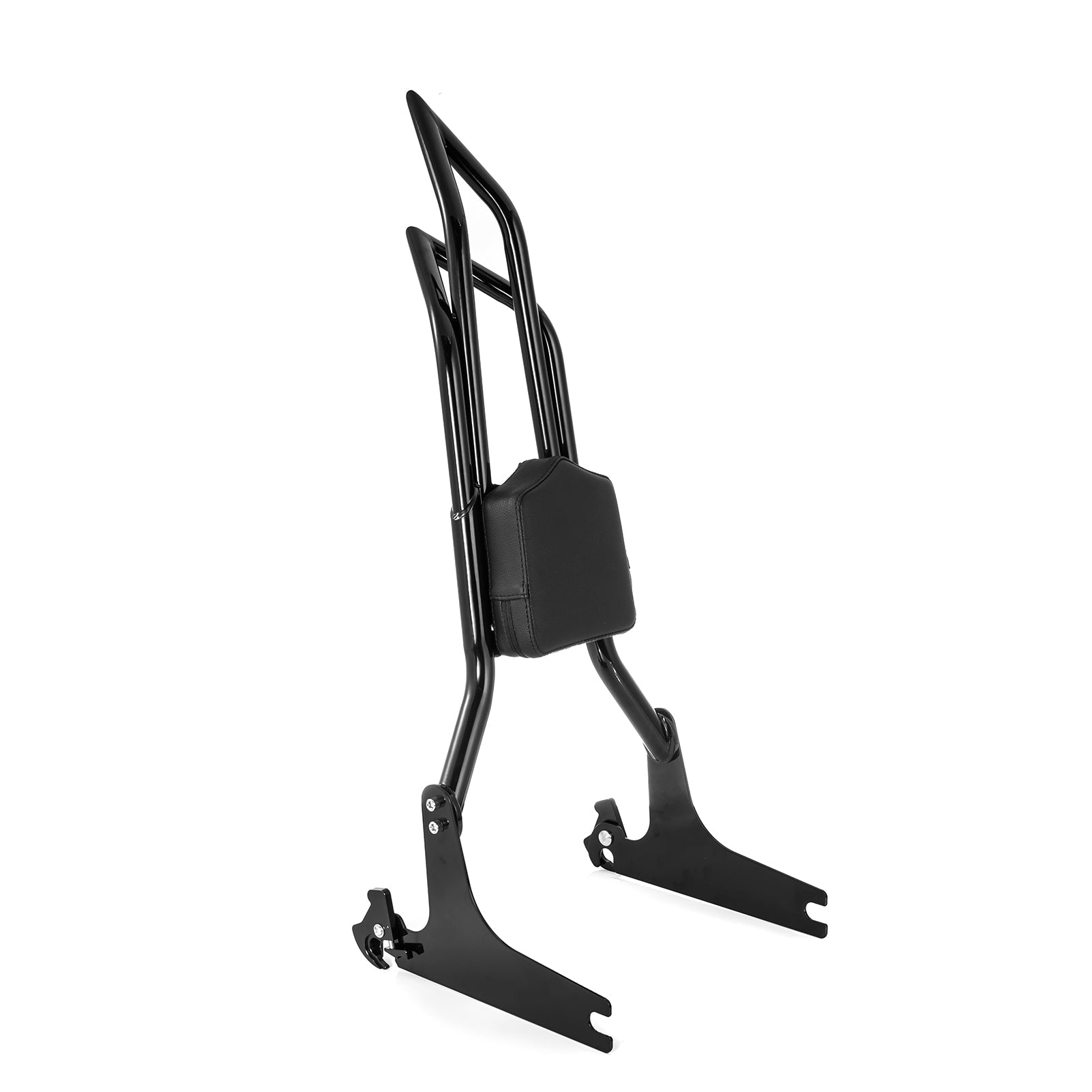 For 2006-2017 Harley Softail FLSTF/FLSTFB/FLSTSB/FXSTB/FXSTC/FXST/FXSTS Gloss Black Dual Sharp-Angle Passenger Backrest Sissy Bar - Mofun - 90302202