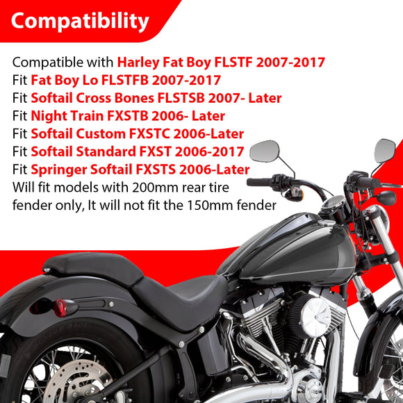 For 2006-2017 Harley Softail FLSTF/FLSTFB/FLSTSB/FXSTB/FXSTC/FXST/FXSTS Gloss Black Dual Sharp-Angle Passenger Backrest Sissy Bar - Mofun - 90302202