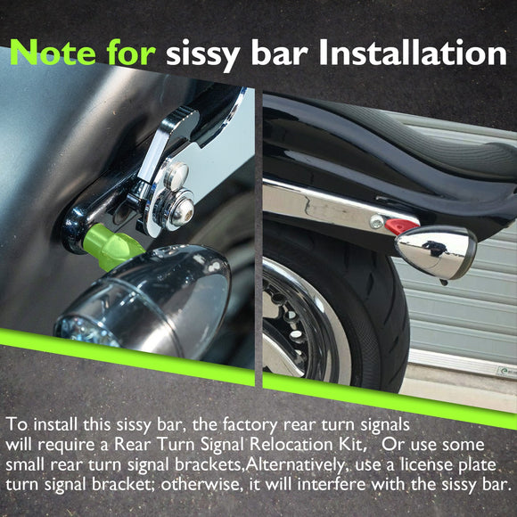 For 2006-2017 Softail Standard FXST w/ 200mm Fender Detachable Passenger Backrest Sissy Bar - Mofun - 90302045