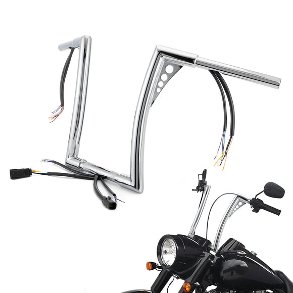 For 2007-2014 Harley Softail/Dyna/Sportster 12" Pre-wired APE Hanger Bar-flat Handlebar - Mofun - 90101721