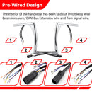 For 2007-2014 Harley Softail/Dyna/Sportster 12" Pre-wired APE Hanger Bar-flat Handlebar - Mofun - 90101722