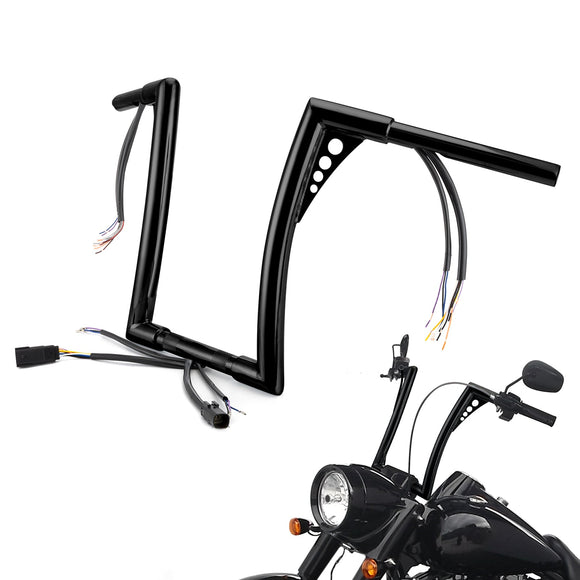 For 2007-2014 Harley Softail/Dyna/Sportster 12" Pre-wired APE Hanger Bar-flat Handlebar - Mofun - 90101722