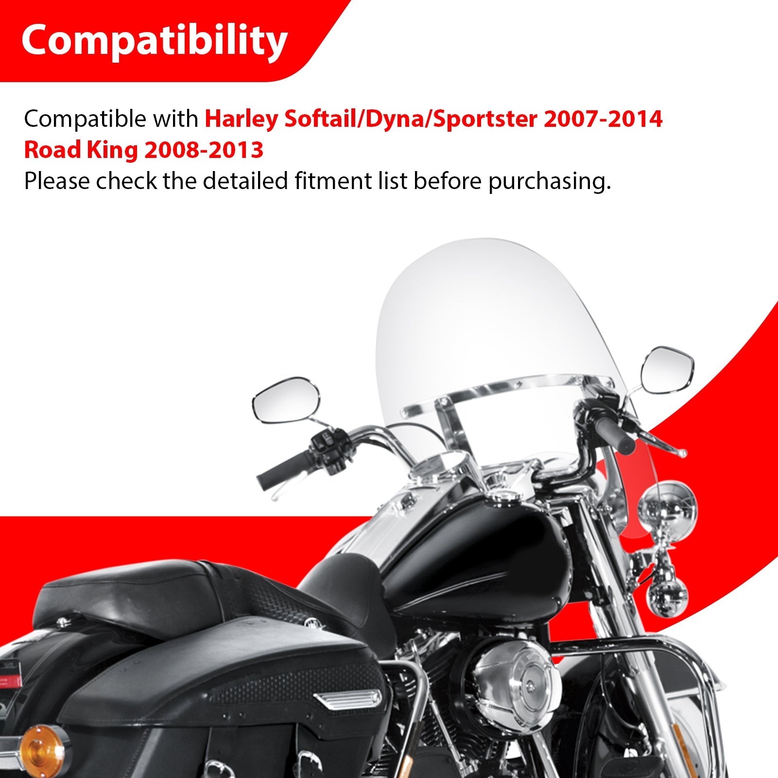 For 2007-2014 Harley Softail/Dyna/Sportster 12