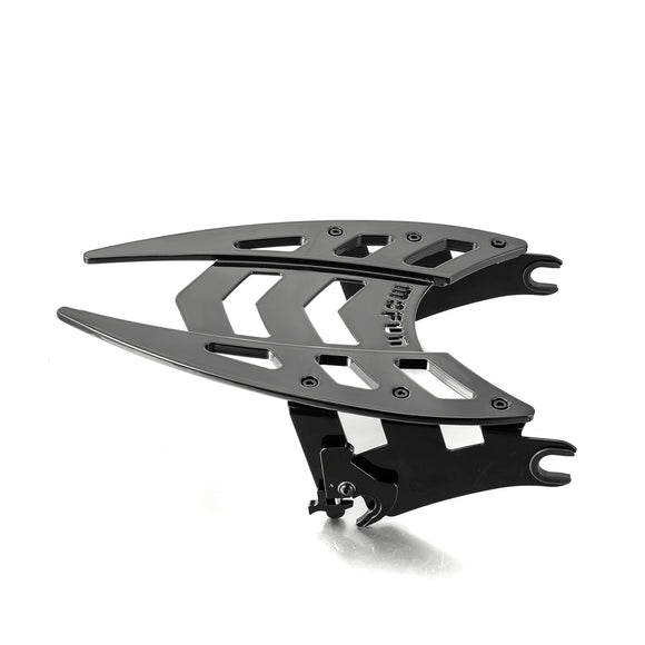 For 2009-2026 Harley Touring Models Gloss Black Dual Sharp-Angle Luggage Rack - Mofun - 90205099