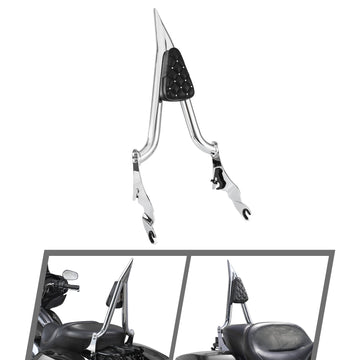 For 2009-2026 Harley Touring Models Steel 24" Sharp Angle Passenger Backrest Sissy Bar - Mofun - 90302207