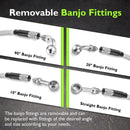 For 2014-2016 Harley Touring w/ABS Models Handlebar Extension Wire, Extended Length ABS Hydraulic Front Brake Line and Hydraulic Clutch Line Kit (for 16"-18" Handlebar (ABS)) - Mofun - 90109060